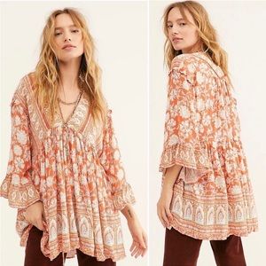 Free People orange blouse/ Tunic